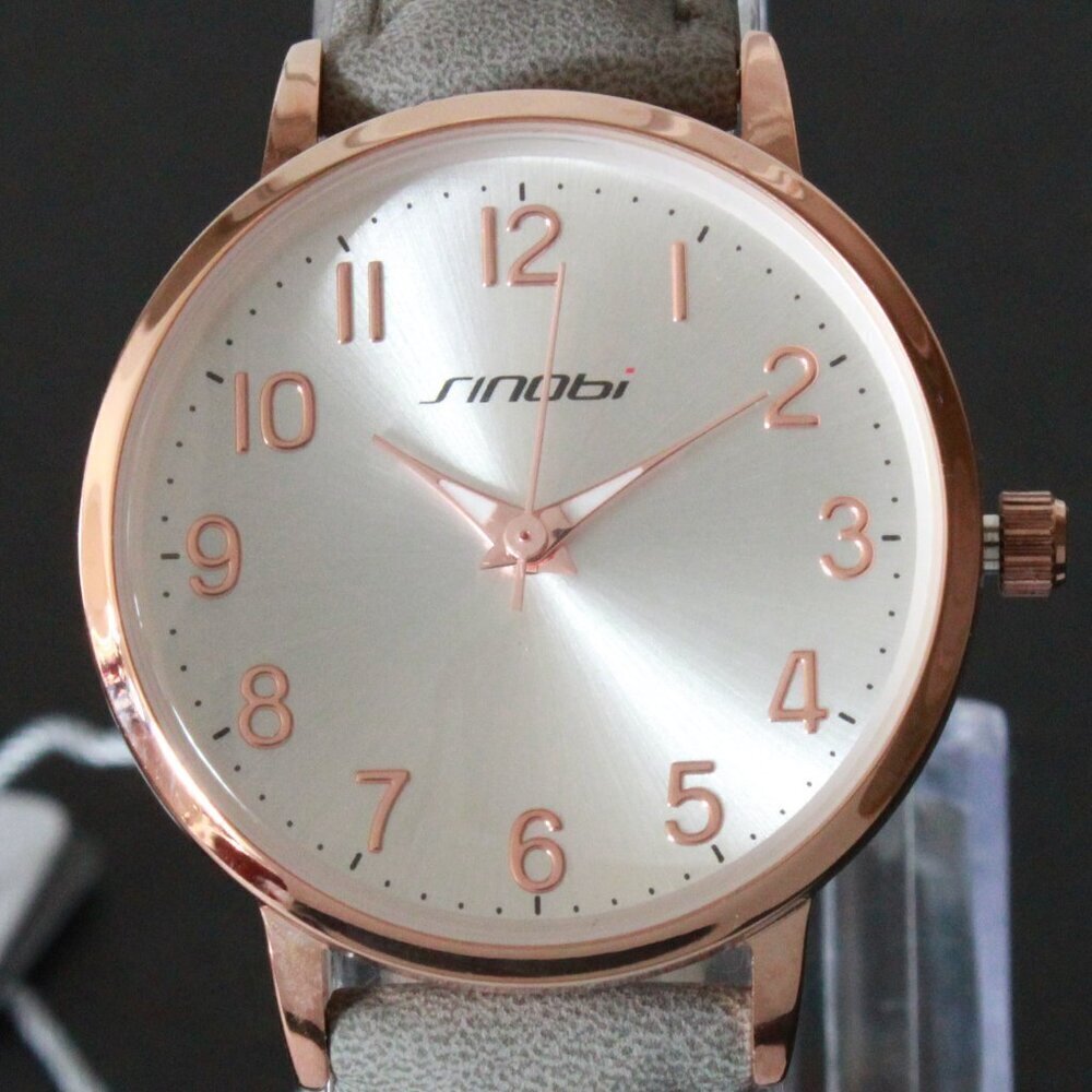 Ladies Easy Reader Dress Watch Silver Sunburst Dial Rose Gold-toned Case 30mm - Picture 9 of 13